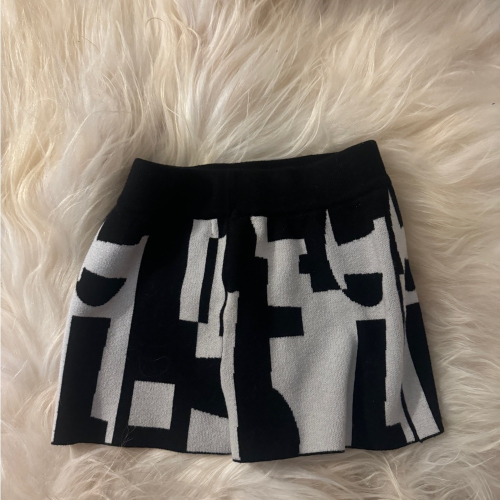 Peppermayo Black and White High Waist Knit Shorts - Picture 6 of 7